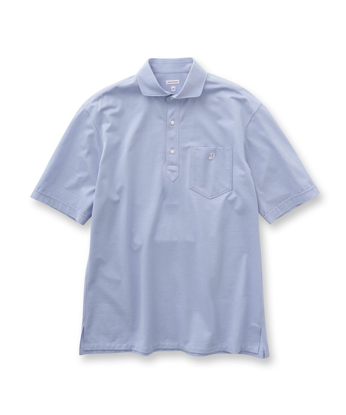 DRESSTERIOR（ドレステリア）の「【吸湿速乾/Safari5月号掲載】COOL MAX プルオーバーシャツ（ポロシャツ・メンズ・サックスブルー/ネイビー・90/91/92/94）」の3枚目の写真