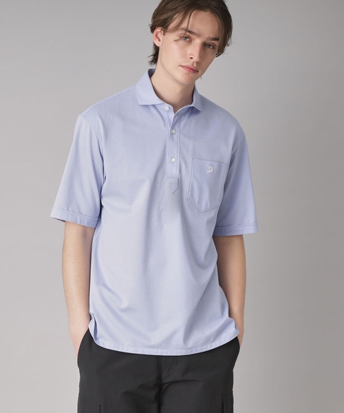 DRESSTERIOR（ドレステリア）の「【吸湿速乾/Safari5月号掲載】COOL MAX プルオーバーシャツ（ポロシャツ・メンズ・サックスブルー/ネイビー・90/91/92/94）」の6枚目の写真