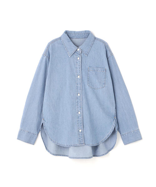 EDIT COLOGNE（エディットコロン）の「《EDIT COLOGNE》デニムシャツ（シャツ/ブラウス・レディース・ネイビー/ブルー・FREE）」の3枚目の写真