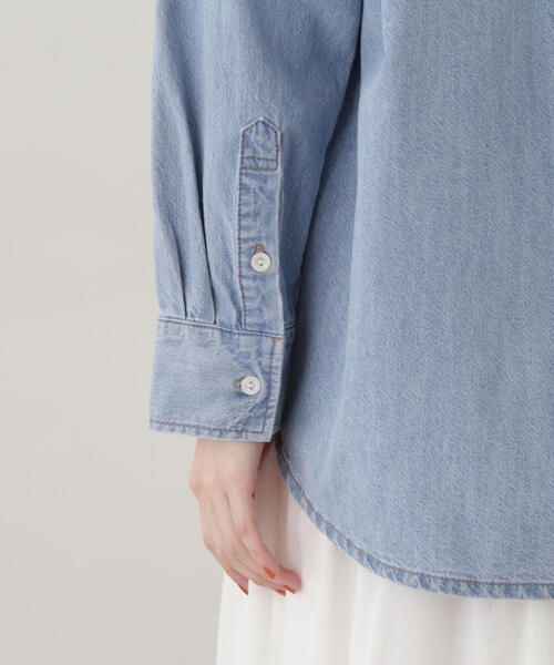 EDIT COLOGNE（エディットコロン）の「《EDIT COLOGNE》デニムシャツ（シャツ/ブラウス・レディース・ネイビー/ブルー・FREE）」の18枚目の写真