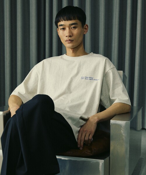 Firsthand(ファーストハンド)の「MA Firsthand/マ ファーストハンド BASICロゴ刺繍TEE / ワンポイントロゴ刺繍半袖Tシャツ / リラックスフィット(Tシャツ/カットソー・メンズ・イエロー/ホワイト/グレー/ブラック・S/M/L)」の11枚目の写真