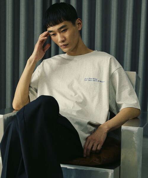 Firsthand(ファーストハンド)の「MA Firsthand/マ ファーストハンド BASICロゴ刺繍TEE / ワンポイントロゴ刺繍半袖Tシャツ / リラックスフィット(Tシャツ/カットソー・メンズ・イエロー/ホワイト/グレー/ブラック・S/M/L)」の12枚目の写真