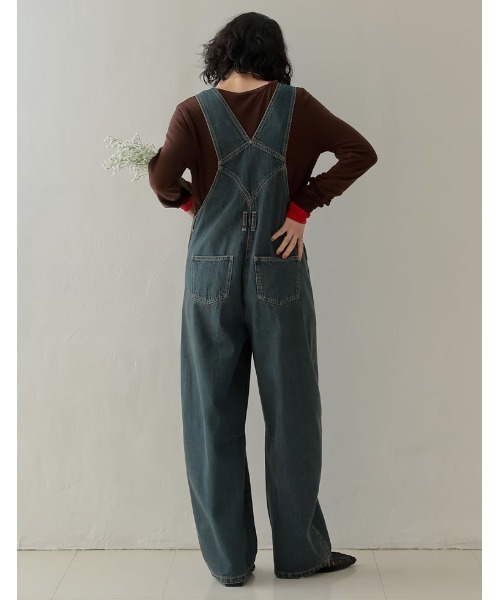Re:EDIT（リエディ）の「[ZOZOTOWN限定][低身長/高身長サイズ有]コットンデニムバレルレッグサロペット（サロペット/オーバーオール・レディース・ネイビー/ブルー系その他/ブルー・SHORT/MEDIUM/TALL/LARGE）」の21枚目の写真