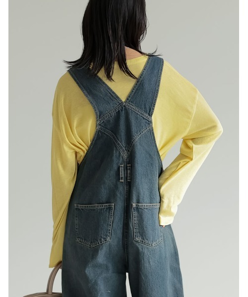 Re:EDIT（リエディ）の「[ZOZOTOWN限定][低身長/高身長サイズ有]コットンデニムバレルレッグサロペット（サロペット/オーバーオール・レディース・ネイビー/ブルー系その他/ブルー・SHORT/MEDIUM/TALL/LARGE）」の16枚目の写真