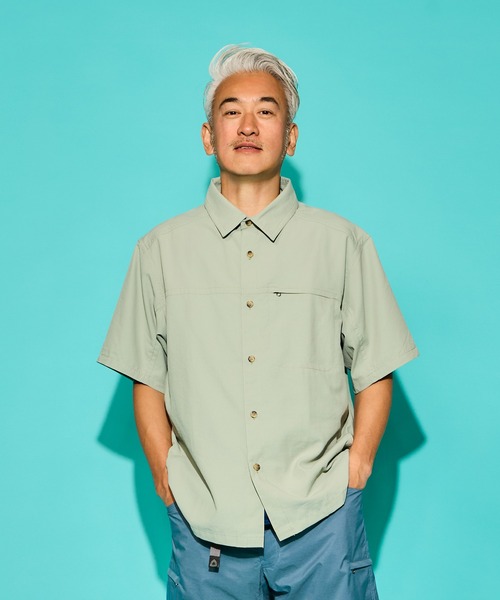 TRAIL BUM（トレイルバム）の「HERRERO S/S SHIRT /エレーロ ショートスリーブ シャツ（シャツ/ブラウス・メンズ・ライトグレー系1/ライトカーキ/ライトグリーン系1/ピンク系その他/グリーン系その他・LARGE/SMALL/MEDIUM）」の4枚目の写真