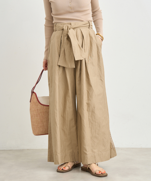【新品未使用】enrica/エンリカ ラクーンミックス ニットパンツ モカ セール】enrica/エンリカ コットンリネンワイドパンツ（その他