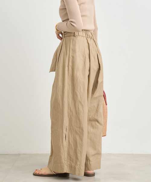 IENA(イエナ)の「enrica/エンリカ コットンリネンワイドパンツ(その他パンツ・レディース・ベージュ・38/36)」の6枚目の写真