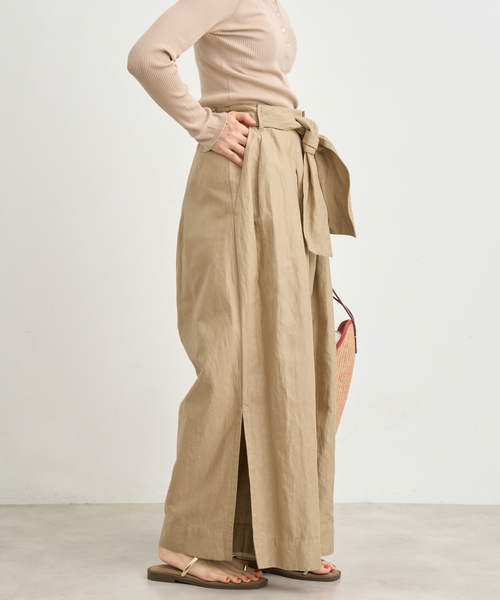 IENA(イエナ)の「enrica/エンリカ コットンリネンワイドパンツ(その他パンツ・レディース・ベージュ・38/36)」の3枚目の写真