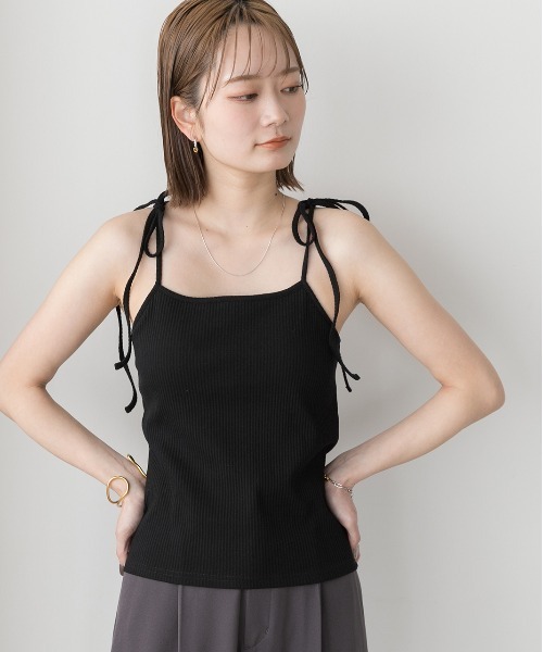 ad thie(アドティエ)の「カップ付き マルチウェイキャミソール(キャミソール・レディース・ピンク/オフホワイト/ライトブルー/ブラック・FREE)」の14枚目の写真