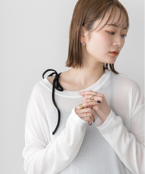 ad thie(アドティエ)の「カップ付き マルチウェイキャミソール(キャミソール・レディース・ピンク/オフホワイト/ライトブルー/ブラック・FREE)」の16枚目の写真