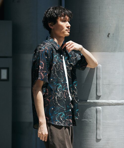 JOURNAL STANDARD（ジャーナルスタンダード）の「”吸水速乾 / 通気性” EVALET メッシュ パターン シャツ（シャツ/ブラウス・メンズ・ブラック/ブラウン系その他/ベージュ/ブルー系その他・SMALL/MEDIUM/LARGE）」の9枚目の写真