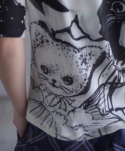 CAT CONSORT SHORT SLEEVE MESH TOP（Tシャツ/カットソー
