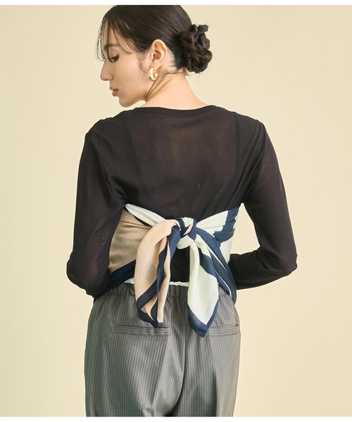 Settimissimo（セッティミッシモ）の「パネル プリント 大判 ストール（ストール/ショール・レディース・ベージュ/オレンジ・FREE）」の5枚目の写真