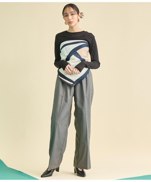 Settimissimo（セッティミッシモ）の「パネル プリント 大判 ストール（ストール/ショール・レディース・ベージュ/オレンジ・FREE）」の6枚目の写真