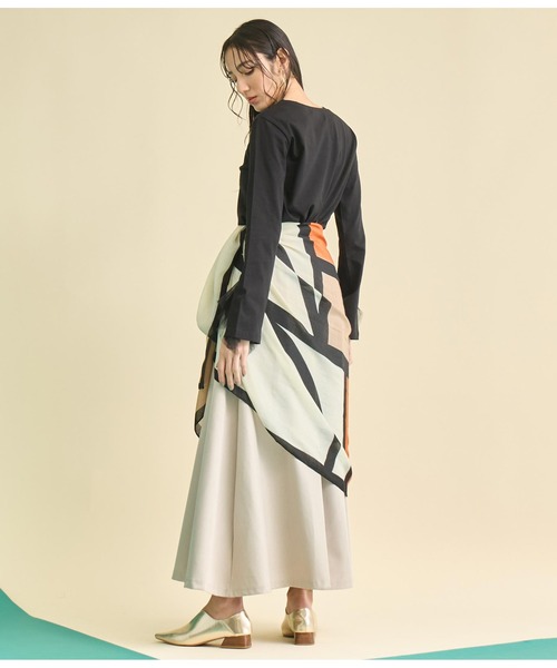 Settimissimo（セッティミッシモ）の「パネル プリント 大判 ストール（ストール/ショール・レディース・ベージュ/オレンジ・FREE）」の14枚目の写真