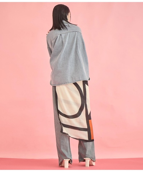 Settimissimo（セッティミッシモ）の「パネル プリント 大判 ストール（ストール/ショール・レディース・ベージュ/オレンジ・FREE）」の22枚目の写真