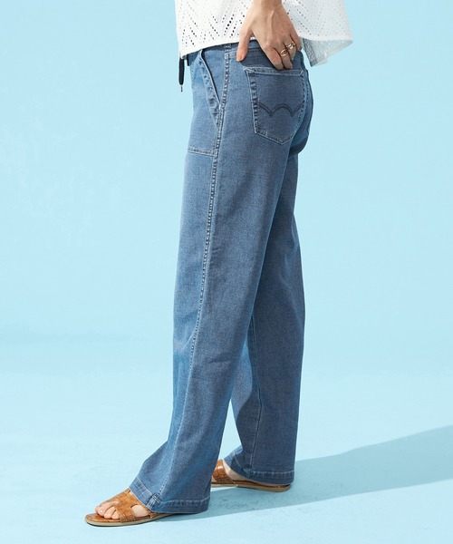 セール】EDWIN LADIES ジャージーズ COOLイージーベイカーワイドデニム