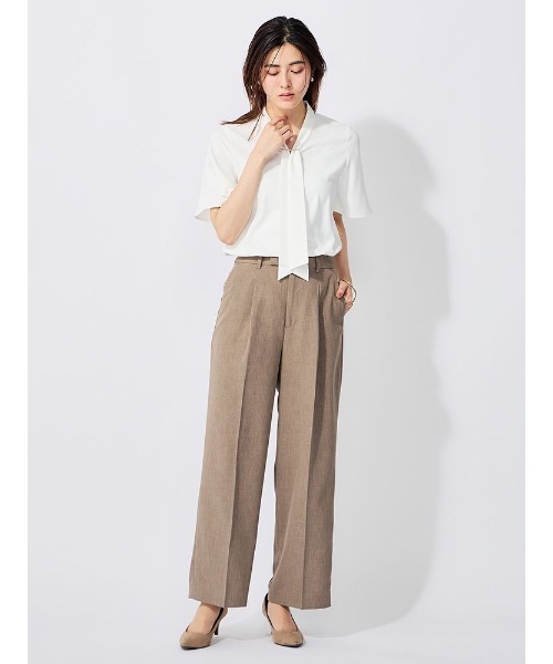 Perfect Suit FActory（パーフェクトスーツファクトリー）の「リネンライク【ボーテ・シルエット】ワイドパンツ　ブラウン/ブラック/ネイビー（その他パンツ・レディース・ブラウン/ネイビー/ブラック・M/L/S）」の8枚目の写真