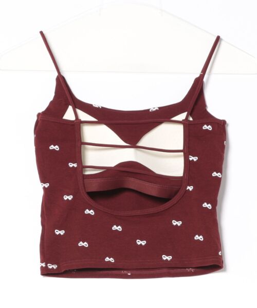 aimoha(アイモハ)の「リボン柄タンクトップ (SS)(キャミソール・レディース・ホワイト/ブラック/レッド/グレー・FREE)」の5枚目の写真