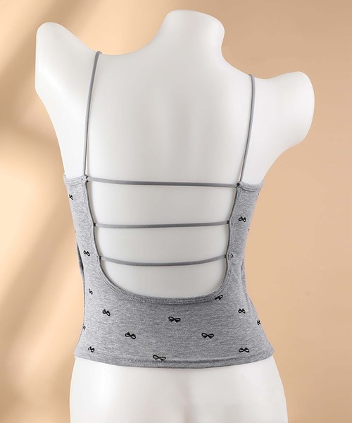 aimoha(アイモハ)の「リボン柄タンクトップ (SS)(キャミソール・レディース・ホワイト/ブラック/レッド/グレー・FREE)」の12枚目の写真