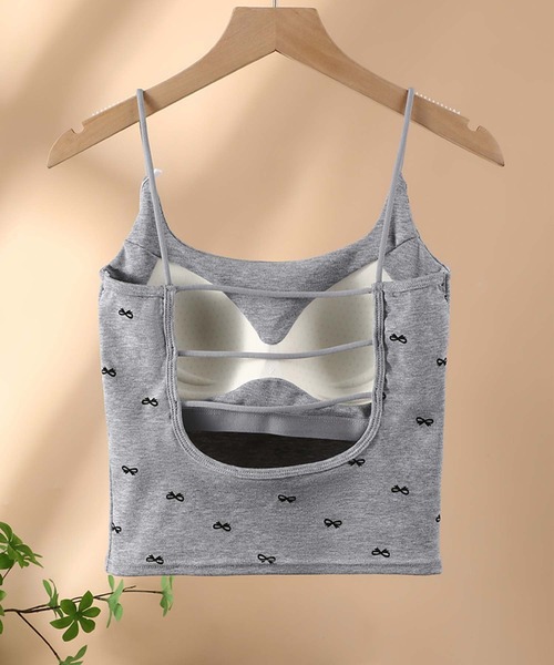 aimoha(アイモハ)の「リボン柄タンクトップ (SS)(キャミソール・レディース・ホワイト/ブラック/レッド/グレー・FREE)」の16枚目の写真