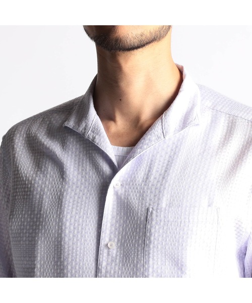 NICOLE CLUB FOR MEN(ニコルクラブフォーメン)の「シアーチェック7分袖スタンドカラーシャツ(シャツ/ブラウス・メンズ・ライトグレー/ネイビー/ブラック/ラベンダー・LARGE/X-LARGE/MEDIUM)」の12枚目の写真