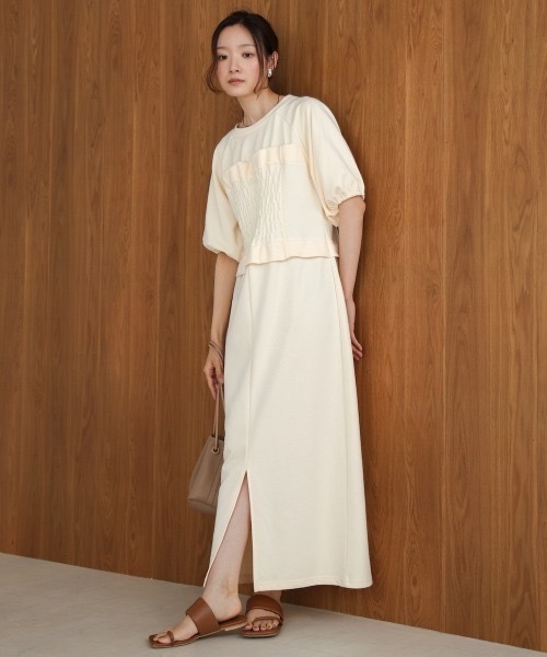Bab(バブ)の「【S・Mサイズ展開あり】ビスチェライクスウェットワンピース(ワンピース・レディース・チャコールグレー/アイボリー/ベージュ・MEDIUM/SMALL)」の5枚目の写真