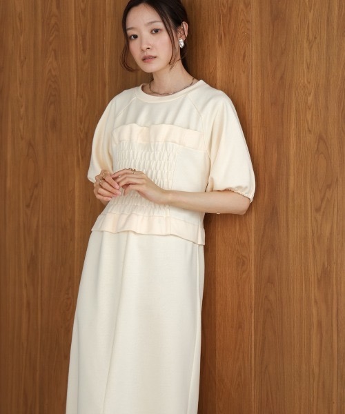 Bab(バブ)の「【S・Mサイズ展開あり】ビスチェライクスウェットワンピース(ワンピース・レディース・チャコールグレー/アイボリー/ベージュ・MEDIUM/SMALL)」の6枚目の写真