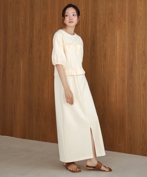 Bab(バブ)の「【S・Mサイズ展開あり】ビスチェライクスウェットワンピース(ワンピース・レディース・チャコールグレー/アイボリー/ベージュ・MEDIUM/SMALL)」の7枚目の写真