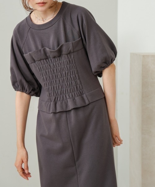 Bab(バブ)の「【S・Mサイズ展開あり】ビスチェライクスウェットワンピース(ワンピース・レディース・チャコールグレー/アイボリー/ベージュ・MEDIUM/SMALL)」の13枚目の写真