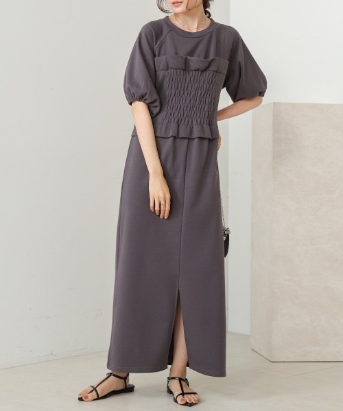 Bab(バブ)の「【S・Mサイズ展開あり】ビスチェライクスウェットワンピース(ワンピース・レディース・チャコールグレー/アイボリー/ベージュ・MEDIUM/SMALL)」の14枚目の写真