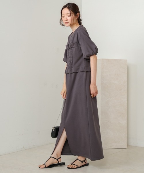 Bab(バブ)の「【S・Mサイズ展開あり】ビスチェライクスウェットワンピース(ワンピース・レディース・チャコールグレー/アイボリー/ベージュ・MEDIUM/SMALL)」の15枚目の写真