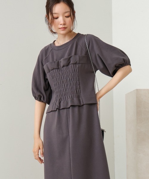 Bab(バブ)の「【S・Mサイズ展開あり】ビスチェライクスウェットワンピース(ワンピース・レディース・チャコールグレー/アイボリー/ベージュ・MEDIUM/SMALL)」の16枚目の写真