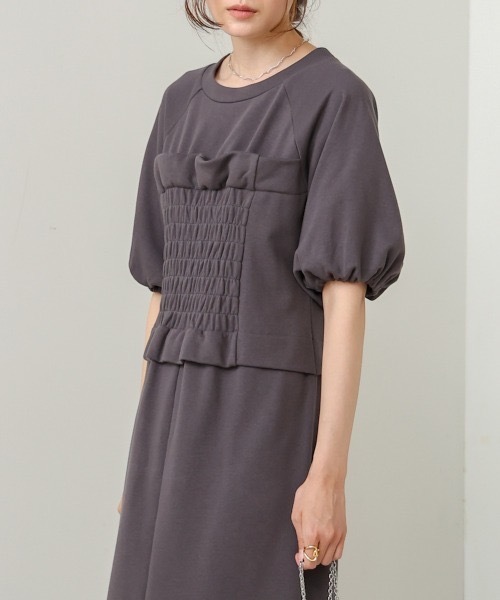 Bab(バブ)の「【S・Mサイズ展開あり】ビスチェライクスウェットワンピース(ワンピース・レディース・チャコールグレー/アイボリー/ベージュ・MEDIUM/SMALL)」の17枚目の写真
