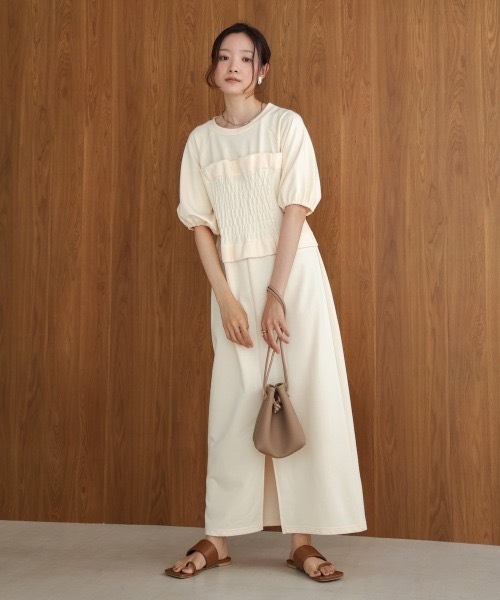 Bab(バブ)の「【S・Mサイズ展開あり】ビスチェライクスウェットワンピース(ワンピース・レディース・チャコールグレー/アイボリー/ベージュ・MEDIUM/SMALL)」の4枚目の写真