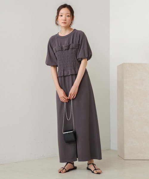 Bab(バブ)の「【S・Mサイズ展開あり】ビスチェライクスウェットワンピース(ワンピース・レディース・チャコールグレー/アイボリー/ベージュ・MEDIUM/SMALL)」の12枚目の写真