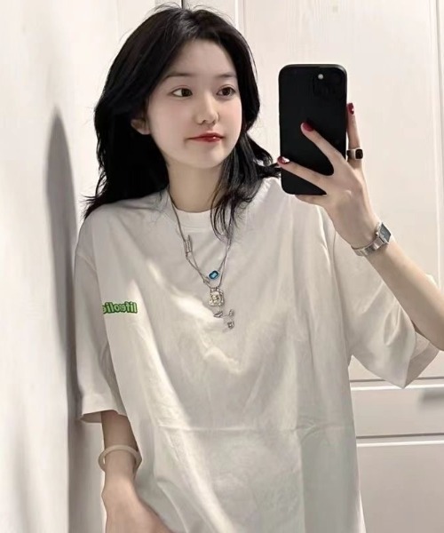 SHEENA(シーナ)の「バックプリントオーバーサイズTシャツ(Tシャツ/カットソー・レディース・ブラック/ホワイト・M)」の8枚目の写真