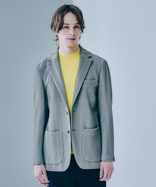 DESIGNWORKS(デザインワークス)の「【MARZOTTO】ウール ジャガード ジャケット(テーラードジャケット・メンズ・グレー/ネイビー・44/46/50/48)」の2枚目の写真
