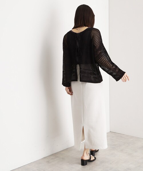 THE SHOP TK （ザ ショップ ティーケー ）の「裏毛ラメスカート【洗える】（スカート・レディース・アイボリー/グレー・12/13）」の5枚目の写真