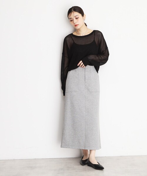 THE SHOP TK （ザ ショップ ティーケー ）の「裏毛ラメスカート【洗える】（スカート・レディース・アイボリー/グレー・12/13）」の8枚目の写真