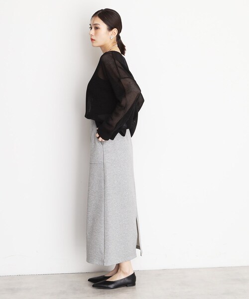 THE SHOP TK （ザ ショップ ティーケー ）の「裏毛ラメスカート【洗える】（スカート・レディース・アイボリー/グレー・12/13）」の9枚目の写真