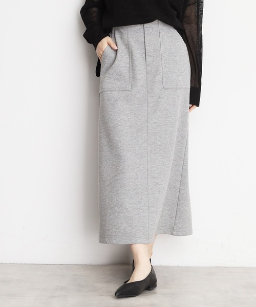 THE SHOP TK （ザ ショップ ティーケー ）の「裏毛ラメスカート【洗える】（スカート・レディース・アイボリー/グレー・12/13）」の2枚目の写真