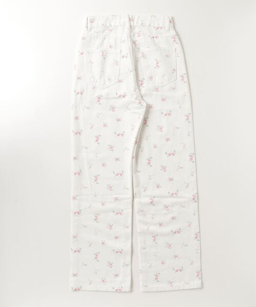 Dream garden(ドリームガーデン)の「小花柄デニムパンツ(デニムパンツ・レディース・ホワイト/ベージュ・S/M/L/2XL/XL)」の3枚目の写真
