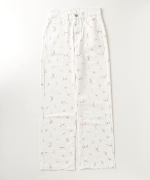 Dream garden(ドリームガーデン)の「小花柄デニムパンツ(デニムパンツ・レディース・ホワイト/ベージュ・S/M/L/2XL/XL)」の12枚目の写真