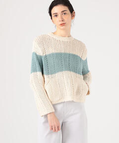 トップス soduk patchwork knit tops soduk/スドーク】patchwork knit tops/パッチワークニット