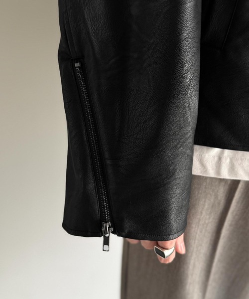 Java（ジャバ）の「《JaVaジャバコラボ》こなれ感、爆上がり。フェイクレザーライダースジャケット（ライダースジャケット・メンズ・ブラック・LARGE/MEDIUM/X-LARGE）」の21枚目の写真