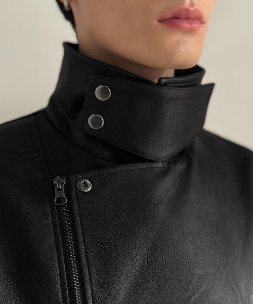 Java（ジャバ）の「《JaVaジャバコラボ》こなれ感、爆上がり。フェイクレザーライダースジャケット（ライダースジャケット・メンズ・ブラック・LARGE/MEDIUM/X-LARGE）」の19枚目の写真