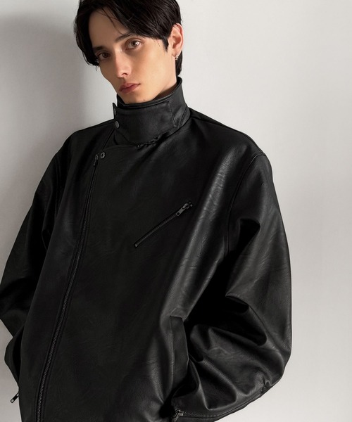 Java（ジャバ）の「《JaVaジャバコラボ》こなれ感、爆上がり。フェイクレザーライダースジャケット（ライダースジャケット・メンズ・ブラック・LARGE/MEDIUM/X-LARGE）」の8枚目の写真