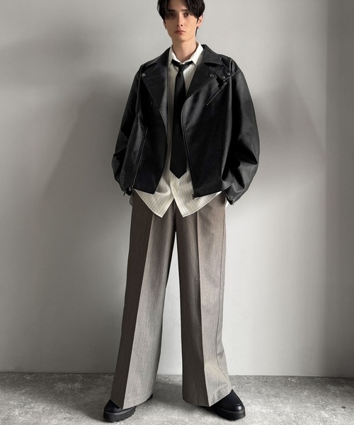 Java（ジャバ）の「《JaVaジャバコラボ》こなれ感、爆上がり。フェイクレザーライダースジャケット（ライダースジャケット・メンズ・ブラック・LARGE/MEDIUM/X-LARGE）」の7枚目の写真