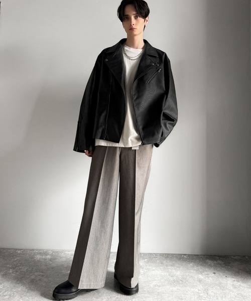 Java（ジャバ）の「《JaVaジャバコラボ》こなれ感、爆上がり。フェイクレザーライダースジャケット（ライダースジャケット・メンズ・ブラック・LARGE/MEDIUM/X-LARGE）」の5枚目の写真